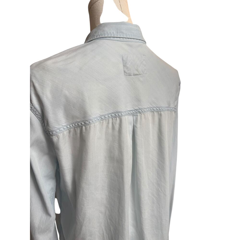 Rails Ingrid Raw Light Vintage Shirt Size Large Tencel Denim Long Sleeves - Picture 8 of 12